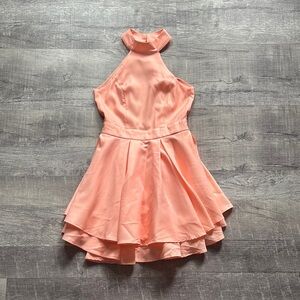 Lulus Dress Rehearsal Peach Skater Dress